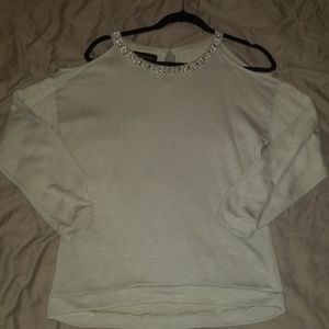 Long sleeve beaded sweater